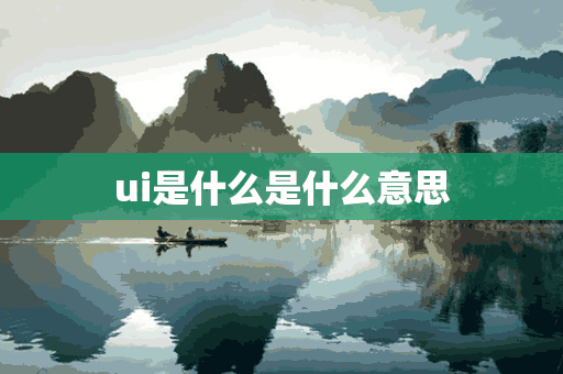 ui是什么是什么意思(ui 是什么意思)